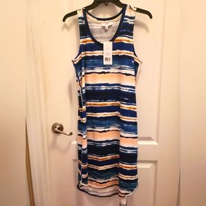 Woman's striped tank dress.